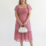 Robe Midi Florale à Épaules Nues Odette