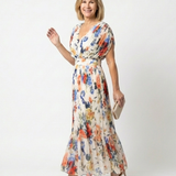 Robe Midi Fleurie Plissée Solange