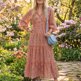 Robe Midi à Imprimé Géométrique Ambre