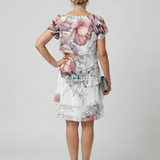 Robe Florale Épurée Longueur Genou Coline