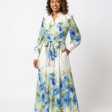 Robe Maxi à Manches Longues à Fleurs Nora