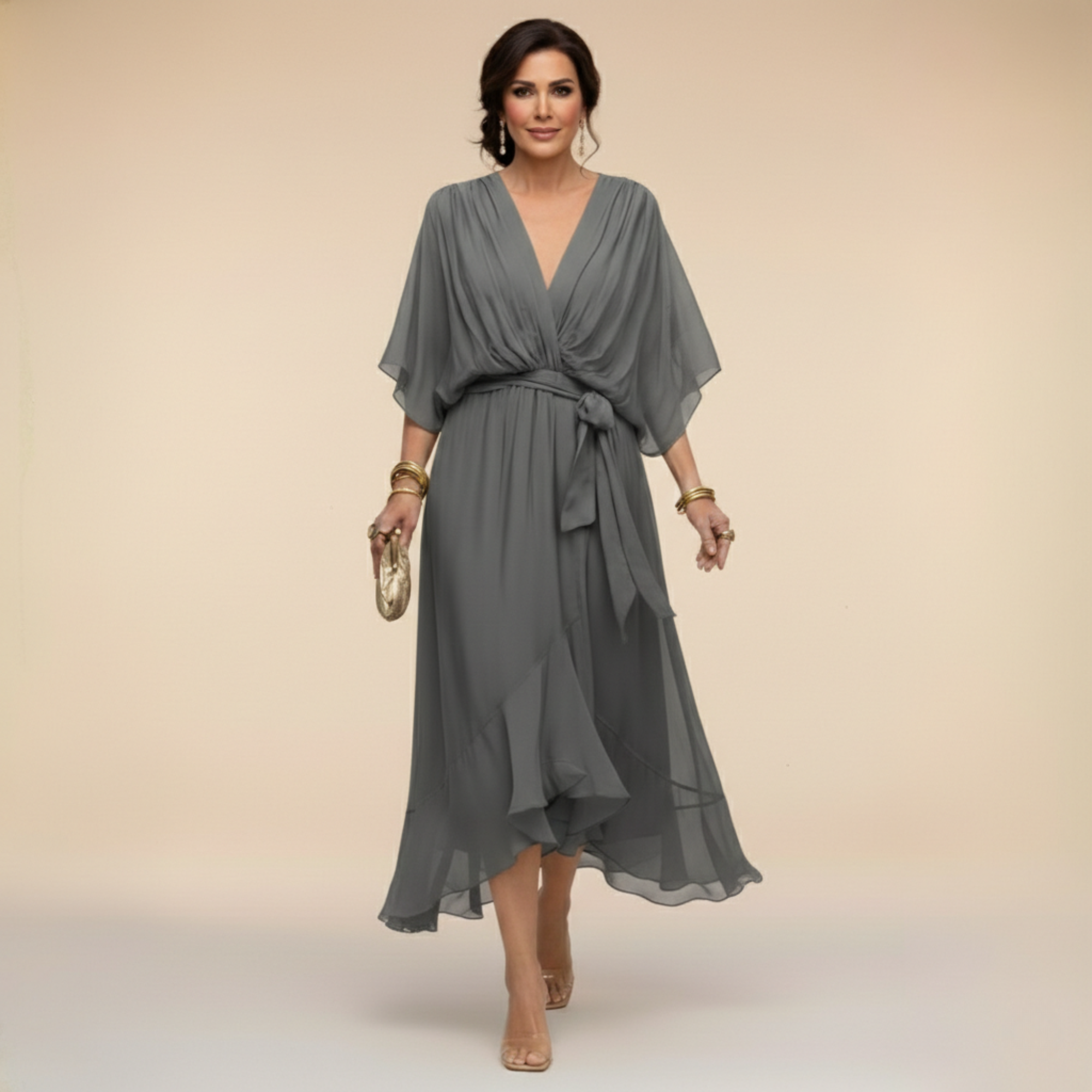 Robe en Mousseline à Décolleté V