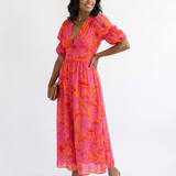 Robe Midi à Manches Bouffantes Honorine