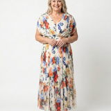 Robe Midi Fleurie Plissée Solange