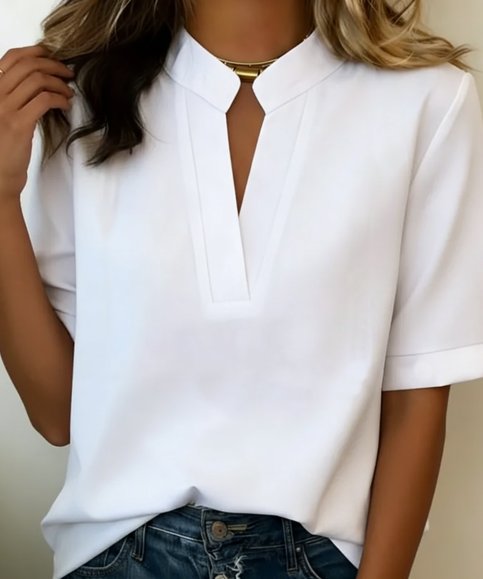 Blouse Chic à Col en V Margaux