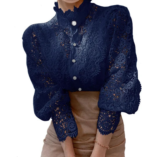 Chemise à Manches Longues en Dentelle Tove