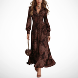 Robe Longue à Imprimé Vintage
