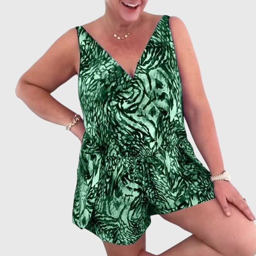 Tankini Long Imprimé Bleu Agathe