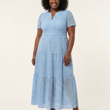 Robe Midi à Manches Courtes Bérangère