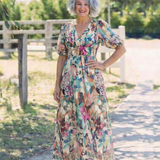 Robe Midi à Manches Courtes et Taille Marquée Eulalie