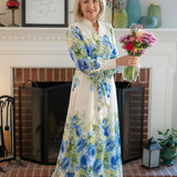 Robe Maxi à Manches Longues à Fleurs Nora