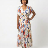 Robe Midi Fleurie Plissée Solange