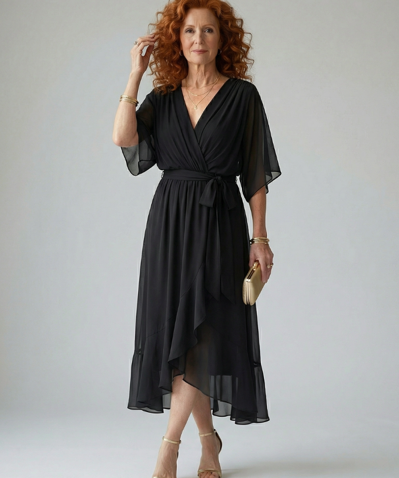 Robe Midi Drapée Églantine