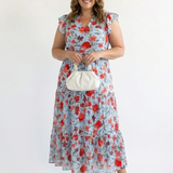 Robe Midi Évasée à Imprimé Floral Lila