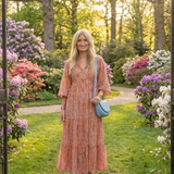 Robe Midi à Imprimé Géométrique Ambre