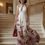 Robe Maxi Plissée Blanche Orlane