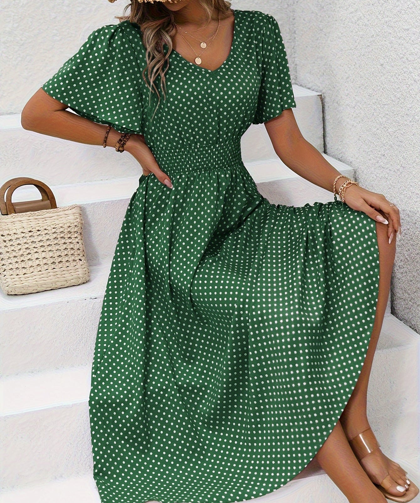 Robe Élégante à Pois Élisa