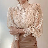 Chemise à Manches Longues en Dentelle Tove