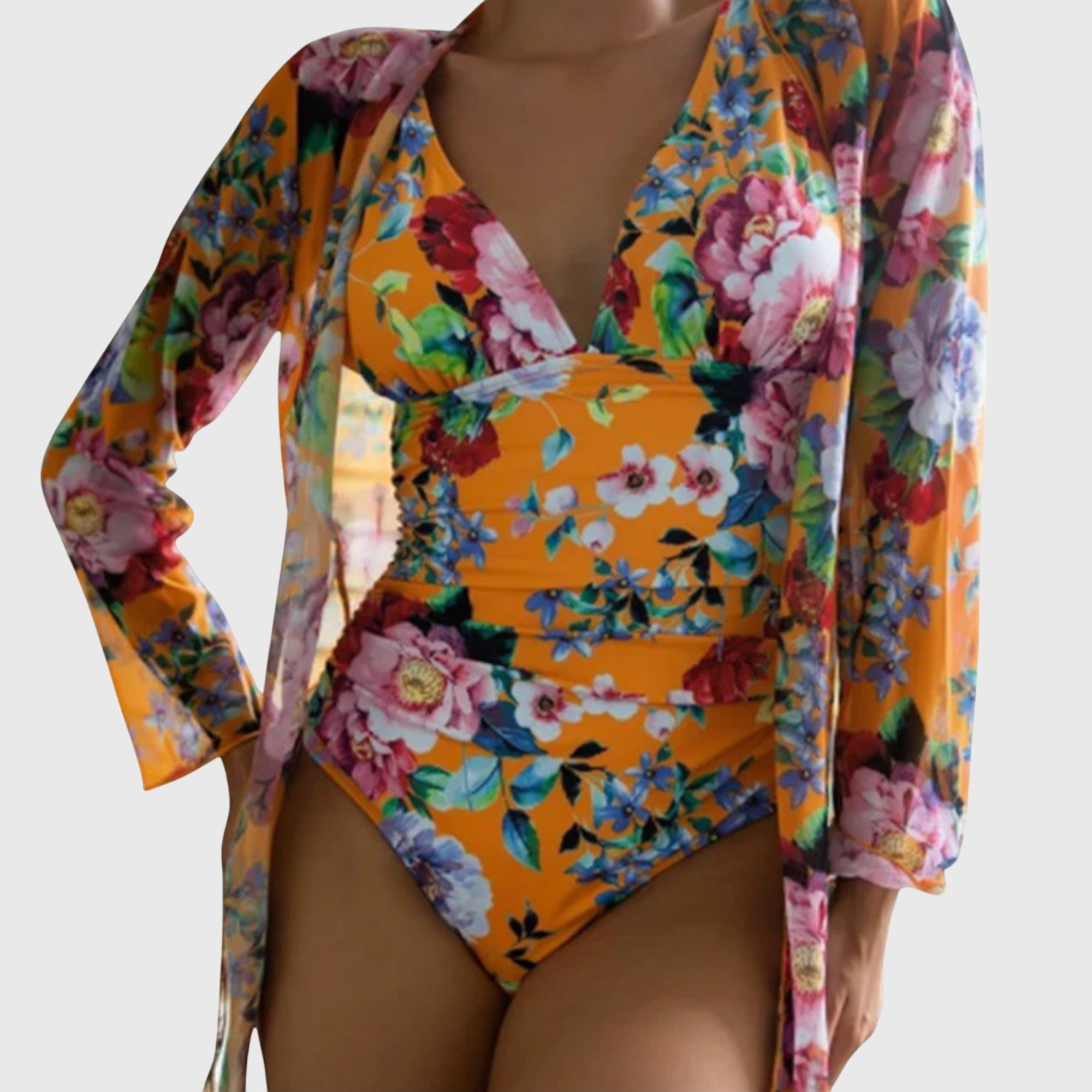 Maillot Tropical Vert Sombre Solène