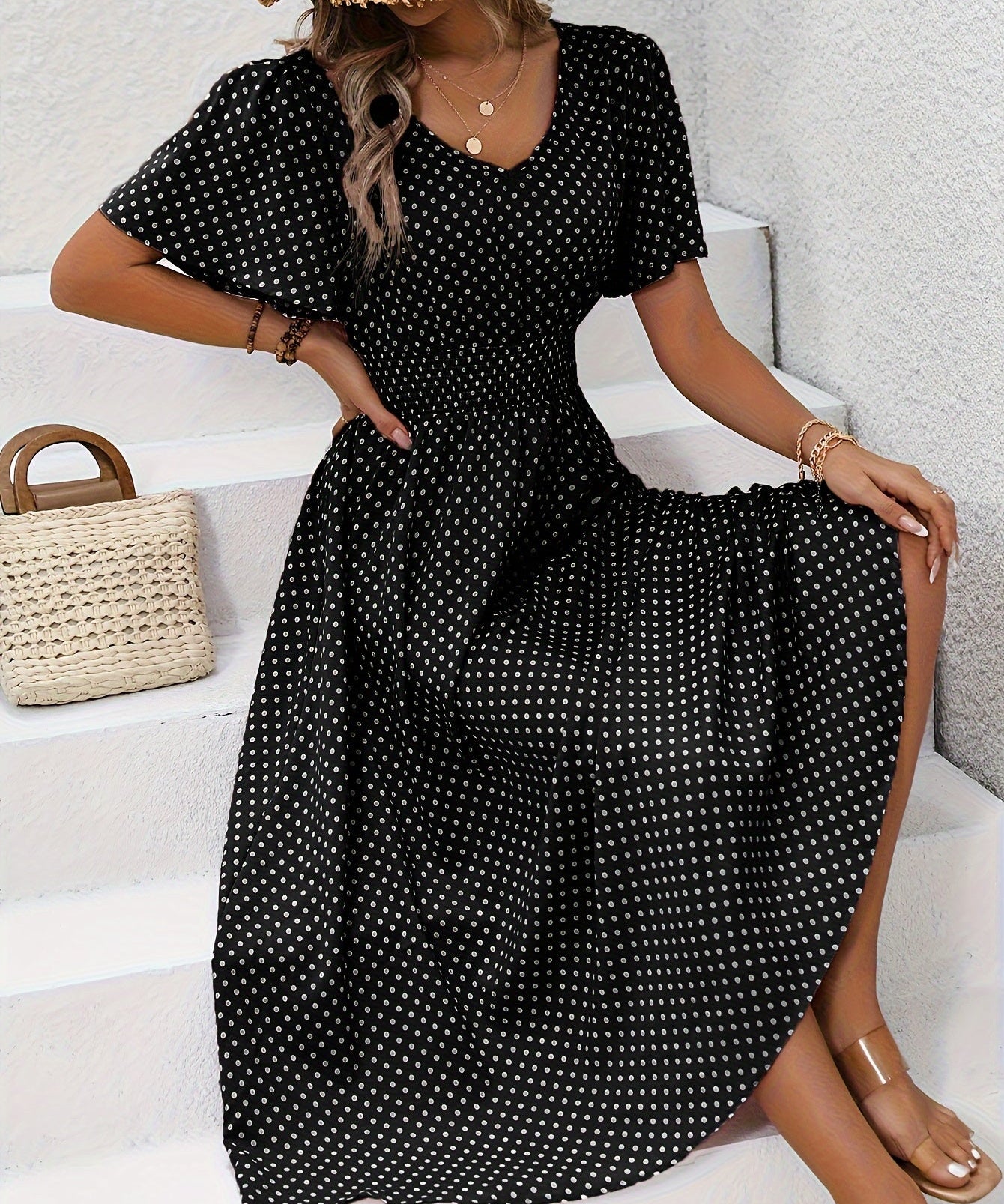 Robe Élégante à Pois Élisa
