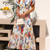 Robe Midi Fleurie Plissée Solange
