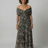 Robe Midi Décontractée à Épaules Dénudées Carine