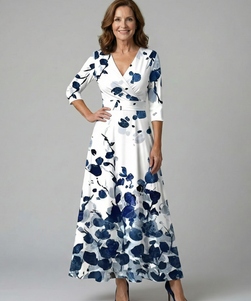 Robe Midi Croisée à Col Céline