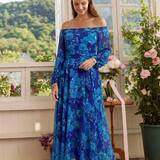 Robe Maxi Fleurie à Épaules Dégagées Angélique