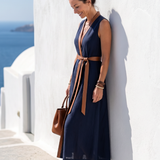 Robe Midi à Lignes Contrastées Muriel