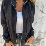 Veste Décontractée en Velours Côtelé