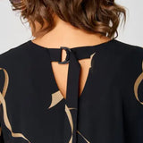 Robe Midi Fluide à Motifs Dorés Amélie