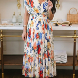 Robe Midi Fleurie Plissée Solange