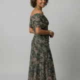 Robe Midi Décontractée à Épaules Dénudées Carine