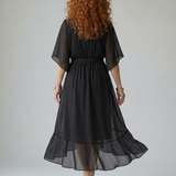 Robe Midi Drapée Églantine