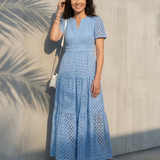 Robe Midi à Manches Courtes Bérangère