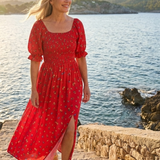 Robe Midi à Manches Bouffantes Delphine