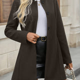 Manteau Élégant à Col Droit et Boutons Classiques