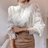 Chemise à Manches Longues en Dentelle Tove