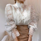 Chemise à Manches Longues en Dentelle Tove