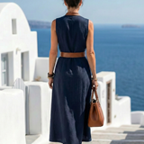 Robe Midi à Lignes Contrastées Muriel