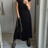 Robe Plissée Sans Manches