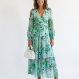 Robe Maxi Fleurie à Manches Longues Anaëlle