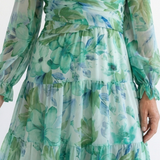 Robe Maxi Fleurie à Manches Longues Anaëlle