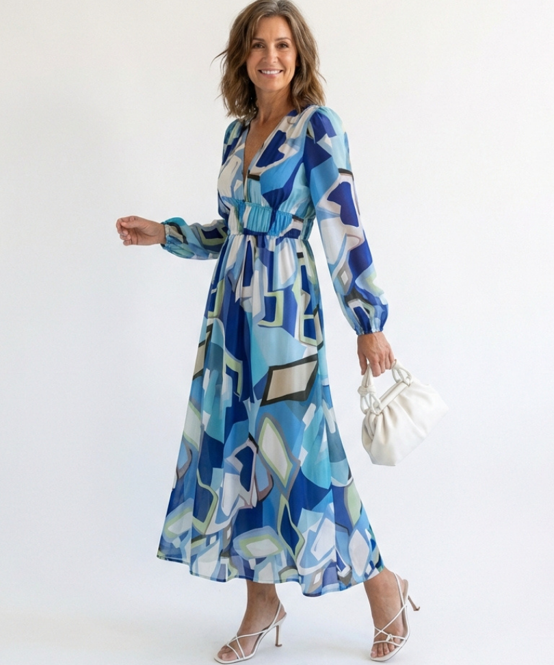 Robe Maxi Fleurie à Manches Longues Anaëlle