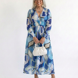 Robe Maxi Fleurie à Manches Longues Anaëlle
