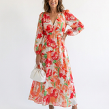 Robe Maxi Fleurie à Manches Longues Anaëlle