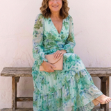 Robe Maxi Fleurie à Manches Longues Anaëlle