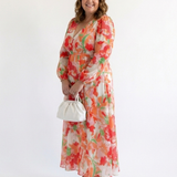 Robe Maxi Fleurie à Manches Longues Anaëlle