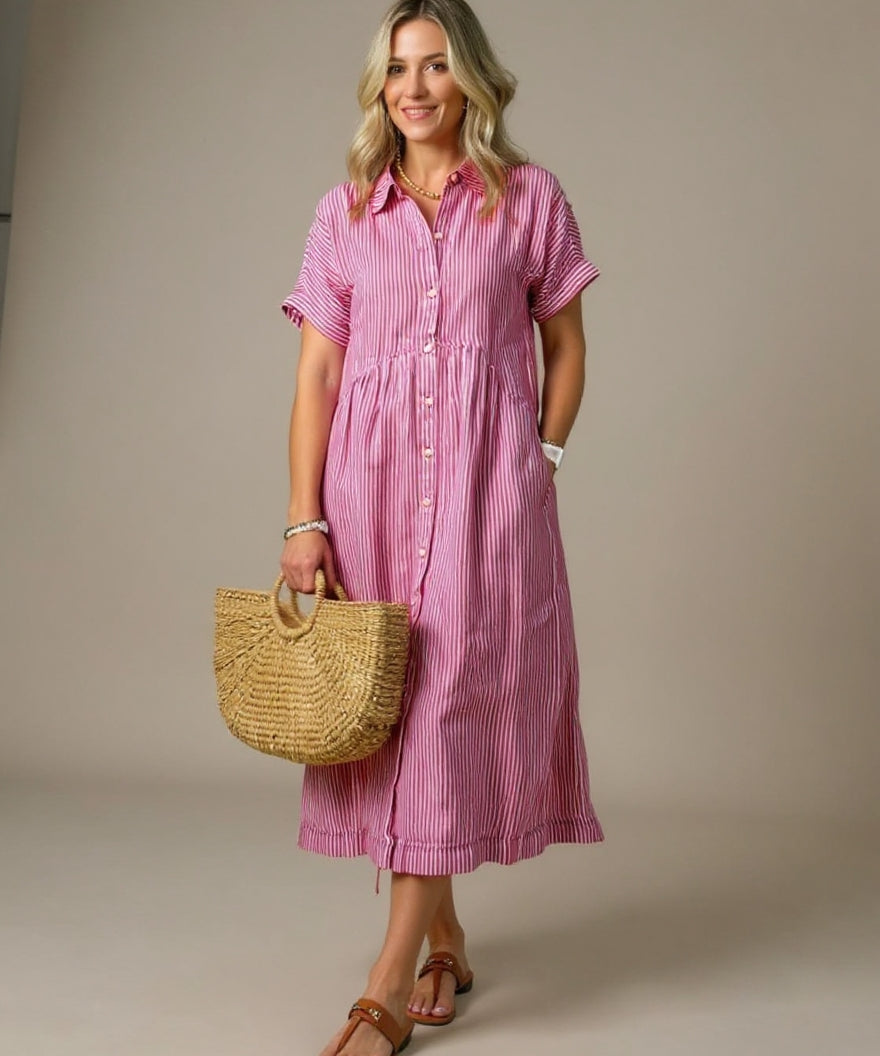 Robe Rayée Élégante Claire