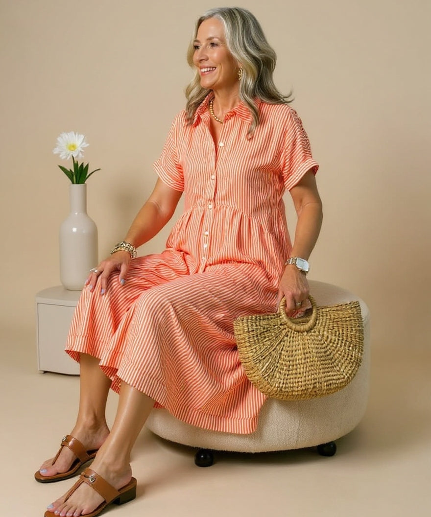 Robe Rayée Élégante Claire